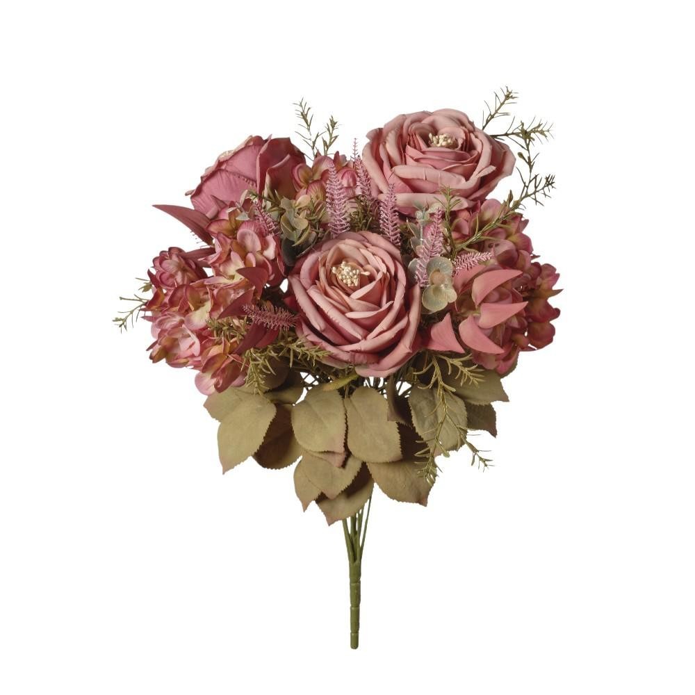 MAZZO DI ROSE CABBAGE ROSA ANTICO CM48